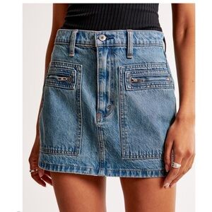 Abercrombie & Fitch Cargo Pocket Denim Mini Skirt